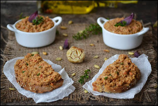 Pasta de linte cu legume coapte
