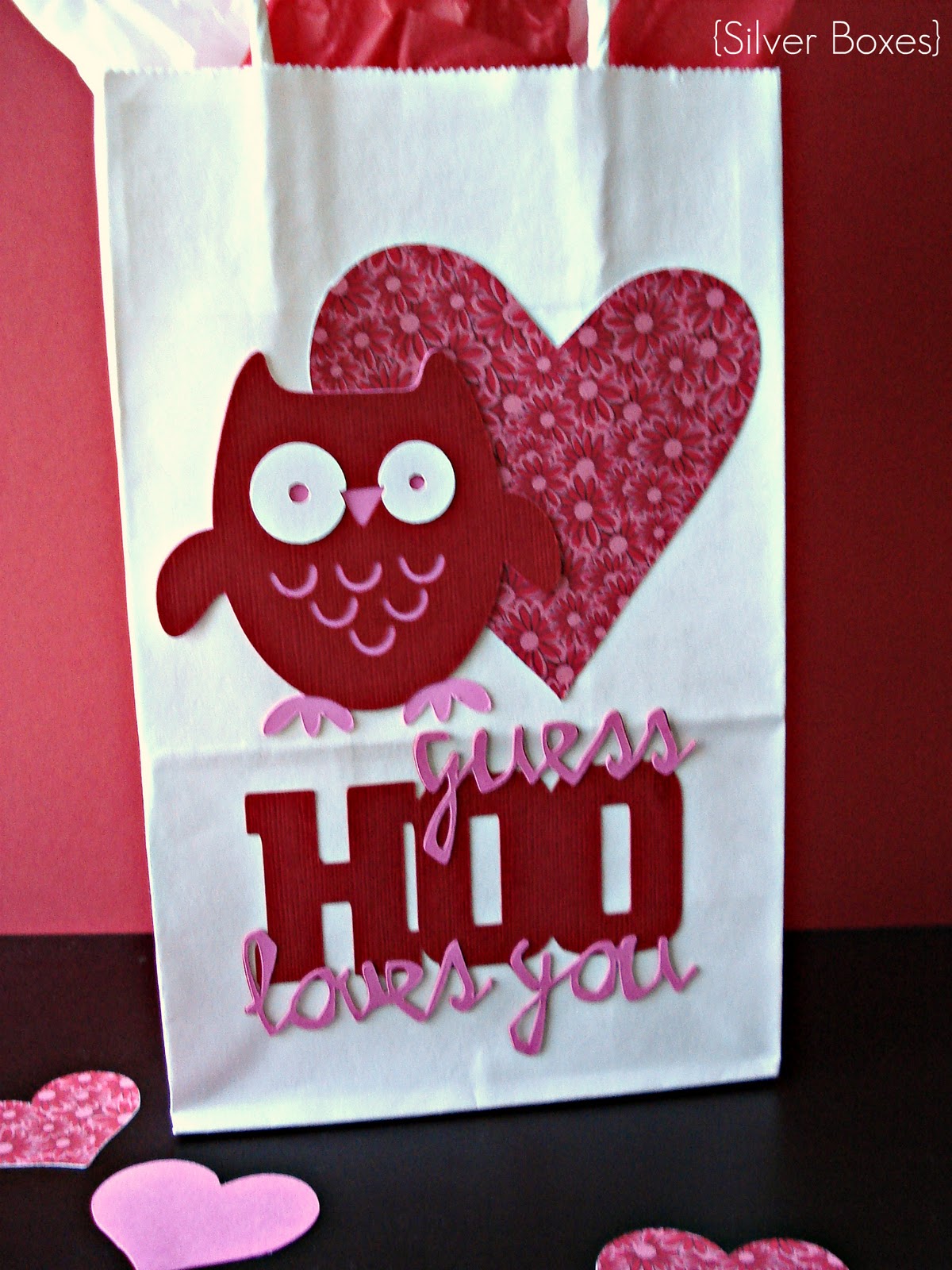 Silver Boxes: "Guess Hoo Loves You" Valentine Bag & Card