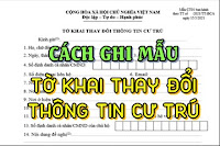 viết mẫu tờ khai thay đổi thông tin cư trú