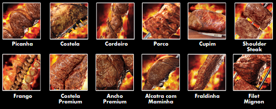 Churrascaria Fogo de Chão Rio de Janeiro- cortes de carne especiais