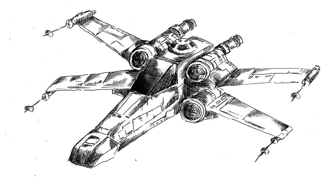Free printable x wing starfighter coloring page. 