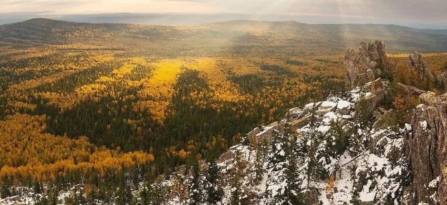 между осенью и зимой осень в горах