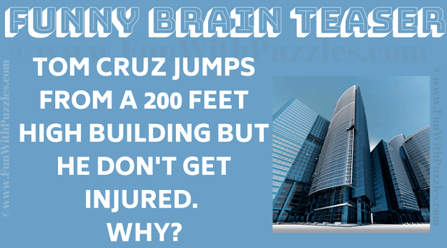 Tom Cruz Jumps from a 200 feet high building but he don't get injured. Why?