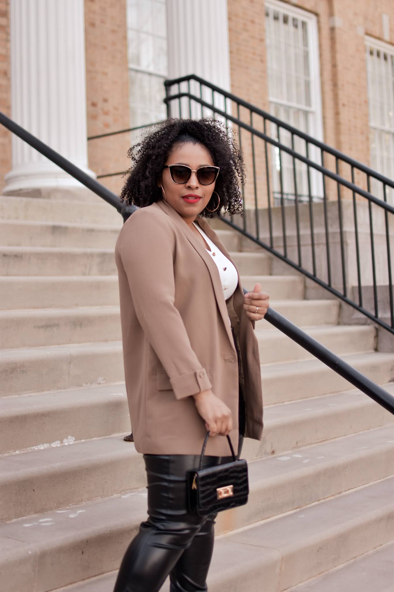 The Perfect Combo A Blazer, Boots, and Faux Leather Pants — Patty's Kloset