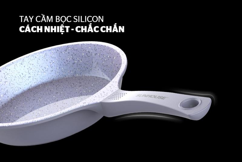 Chảo Chiên Siêu Bền Vân Đá Đ.từ Sunhouse Mama SHG1128MMA