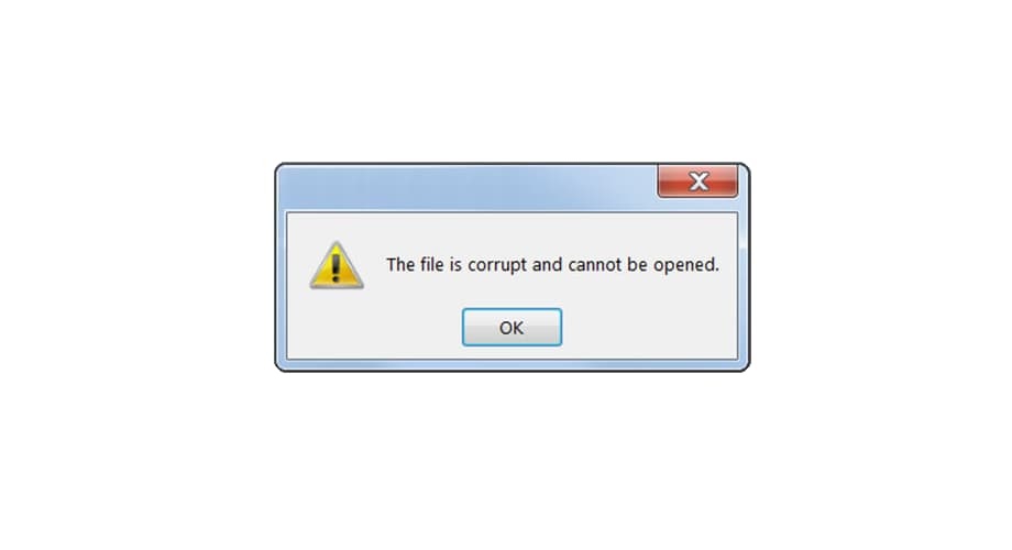 The file is possible. Corrupted file Error. File is corrupted.
