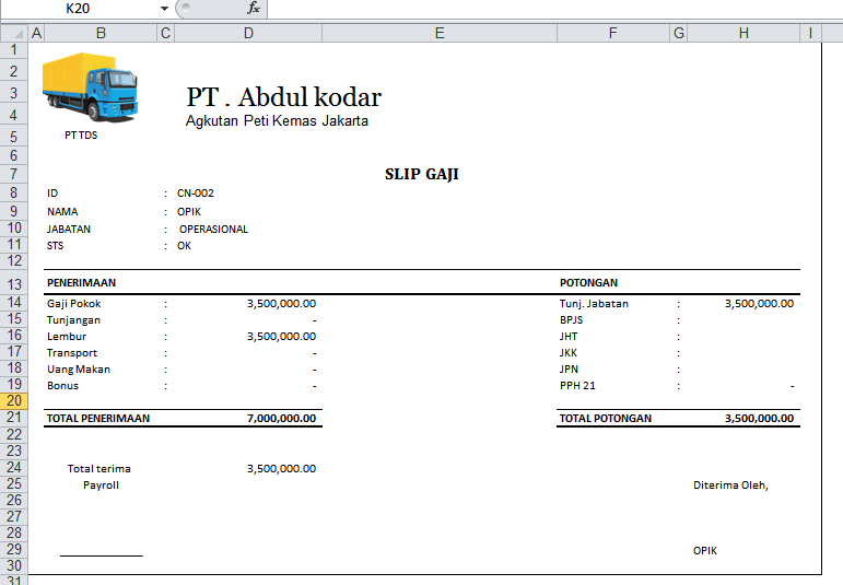 download slip gaji excel otomatis Adudu info