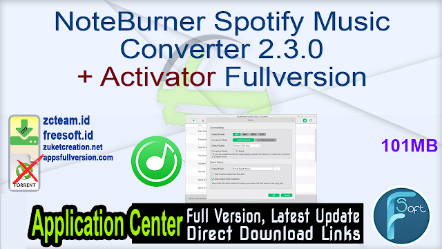 NoteBurner Spotify Music Converter 2.3.0 + Activator Fullversion