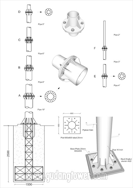 Tower Monopole 30 meter Tower Monopole 30 meter
