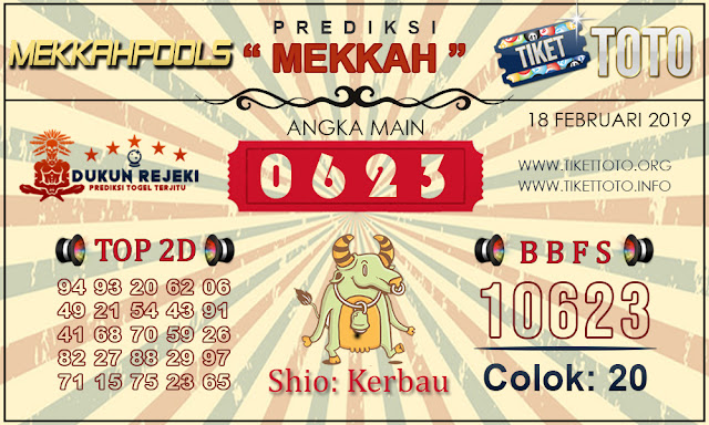 Prediksi Togel MEKKAH TIKETTOTO 18 FEBRUARI 2019