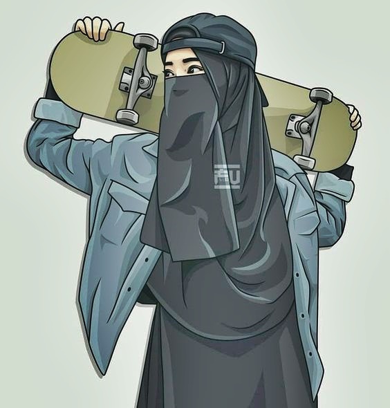 Gambar kartun muslimah bercadar