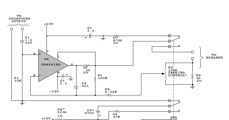 Subwoofer power amplifier circuit diagram