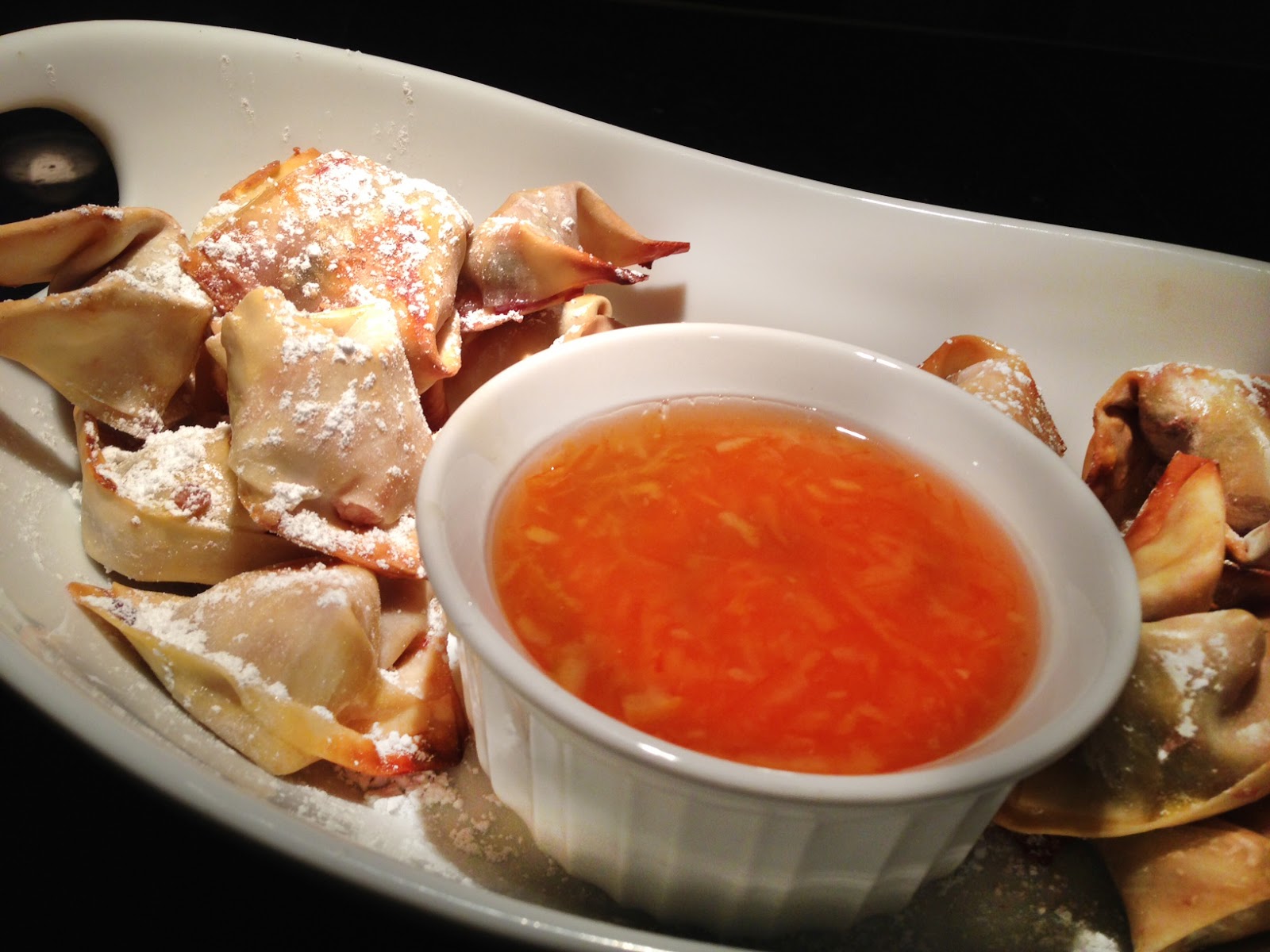 NY FoodGasm Perfect for Winter Cranberry Cream Cheese Wontons with Dark Rum Marmalade Dip
