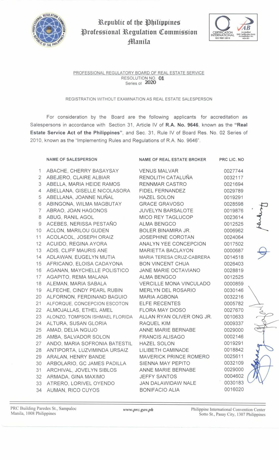 philippine real estate salespersons, agents