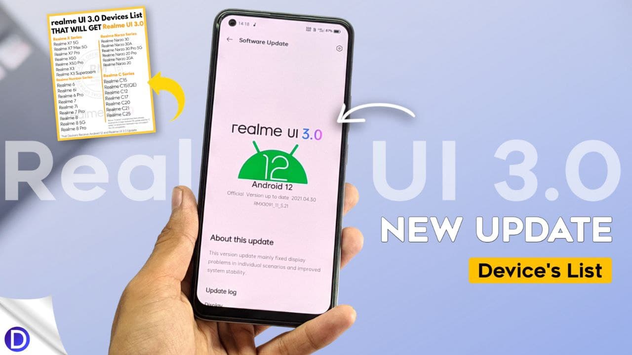 Realme UI 3.O New Devices List Realme UI 3.O Eligible Devices List TechDot Update