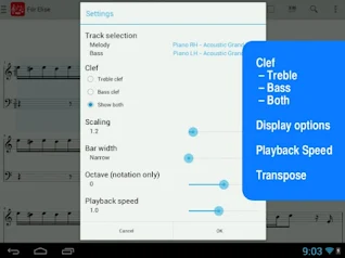 تطبيق هاتفي midi score عند العزف يكتب النوتة الموسيقية