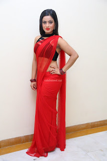 Aasma Syed in Red Saree Sleeveless Black Choli Spicy Pics ~  Exclusive Celebrities Galleries 003