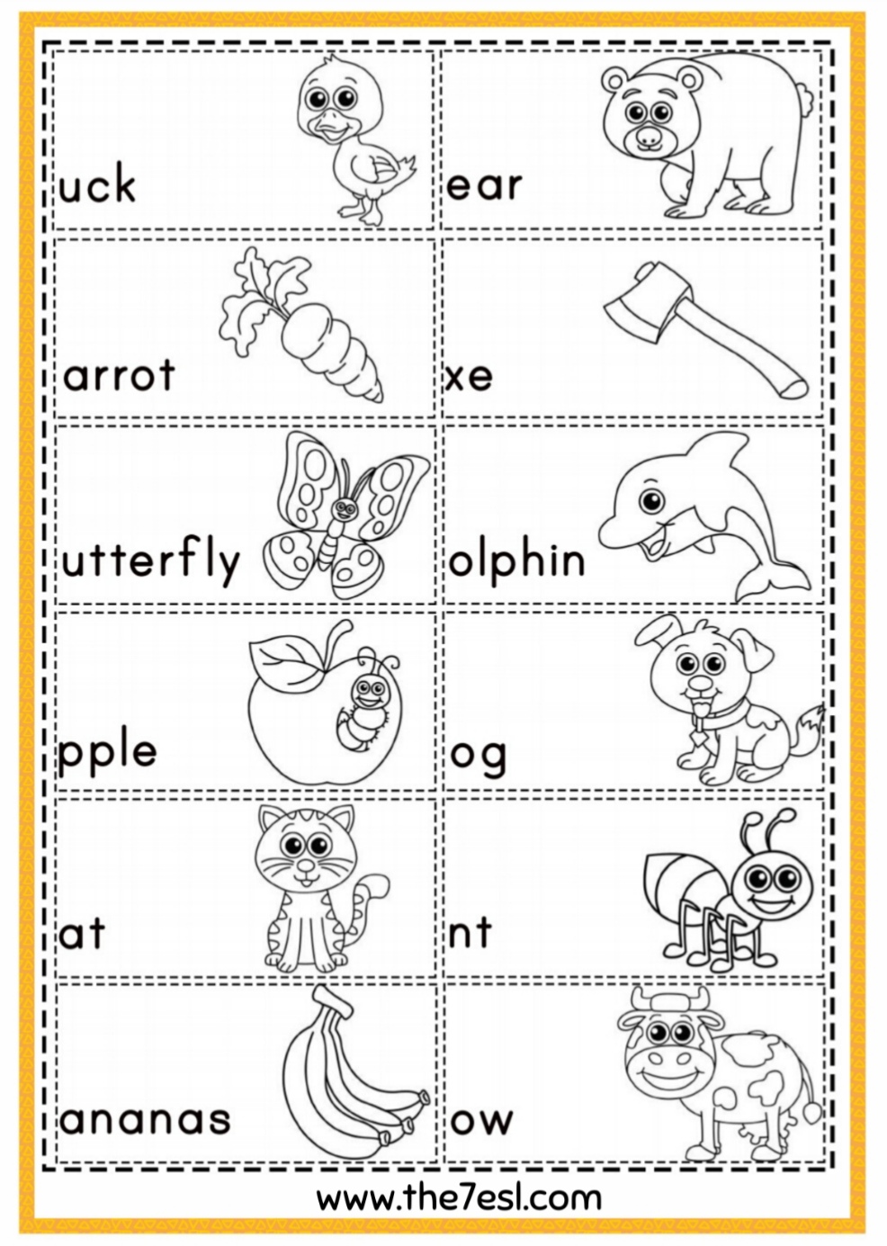 Cut And Paste English Worksheets Pdf