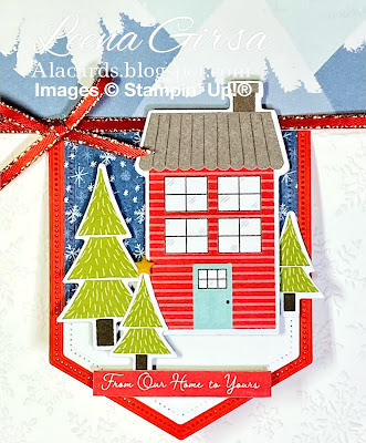 trimming the town stampin' up easel aperture card
