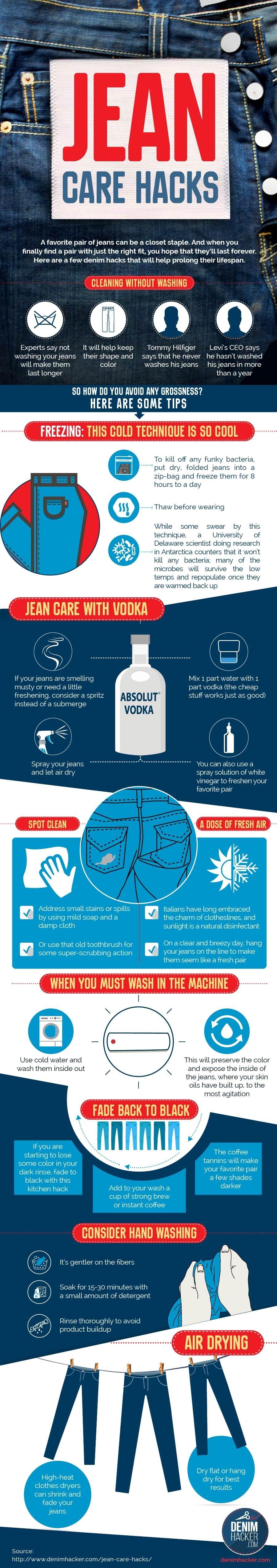 Jean Care Hacks A DIY Approach to Making Your Favorite Jeans Last #infographic