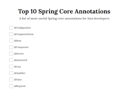 top 10 spring framework annotations for java developers java67 java spring framework