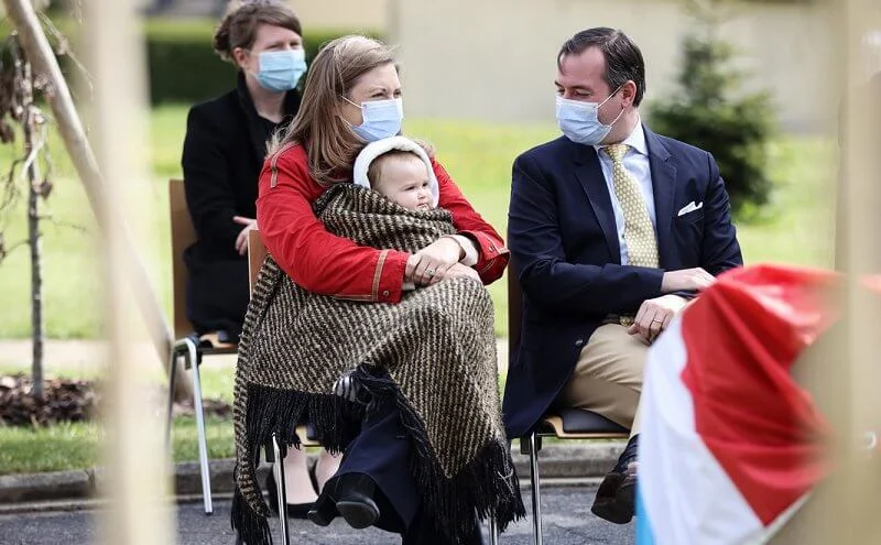 Prince Charles celebrate his first birthday. Hereditary Grand Duchess Stephanie. Princess Stephanie wore a red jacket