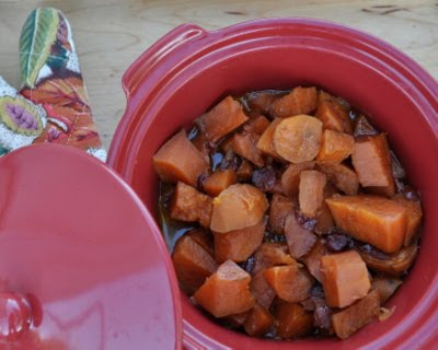 Slow Cooker Sweet Potatoes with Cranberry & Orange