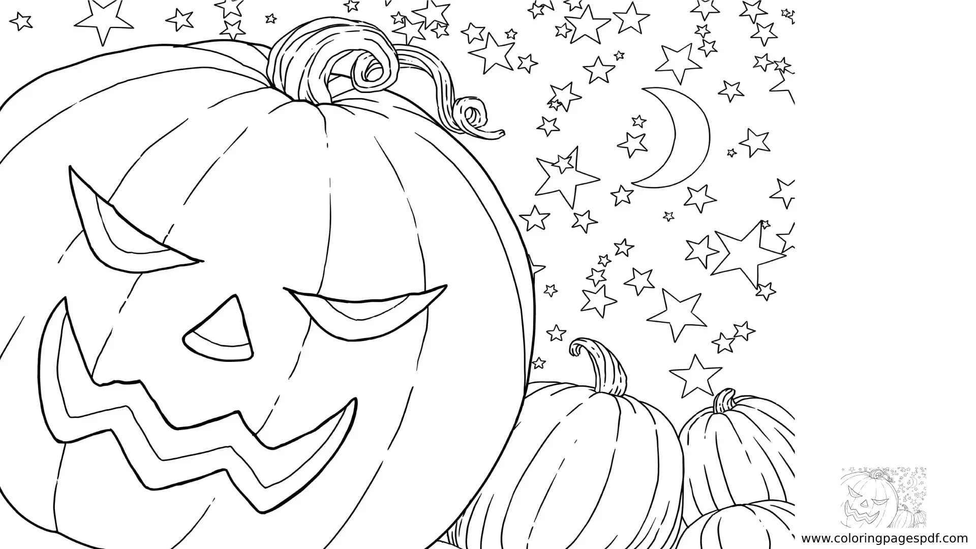 Coloring Page Of An Angry Pumpkin
