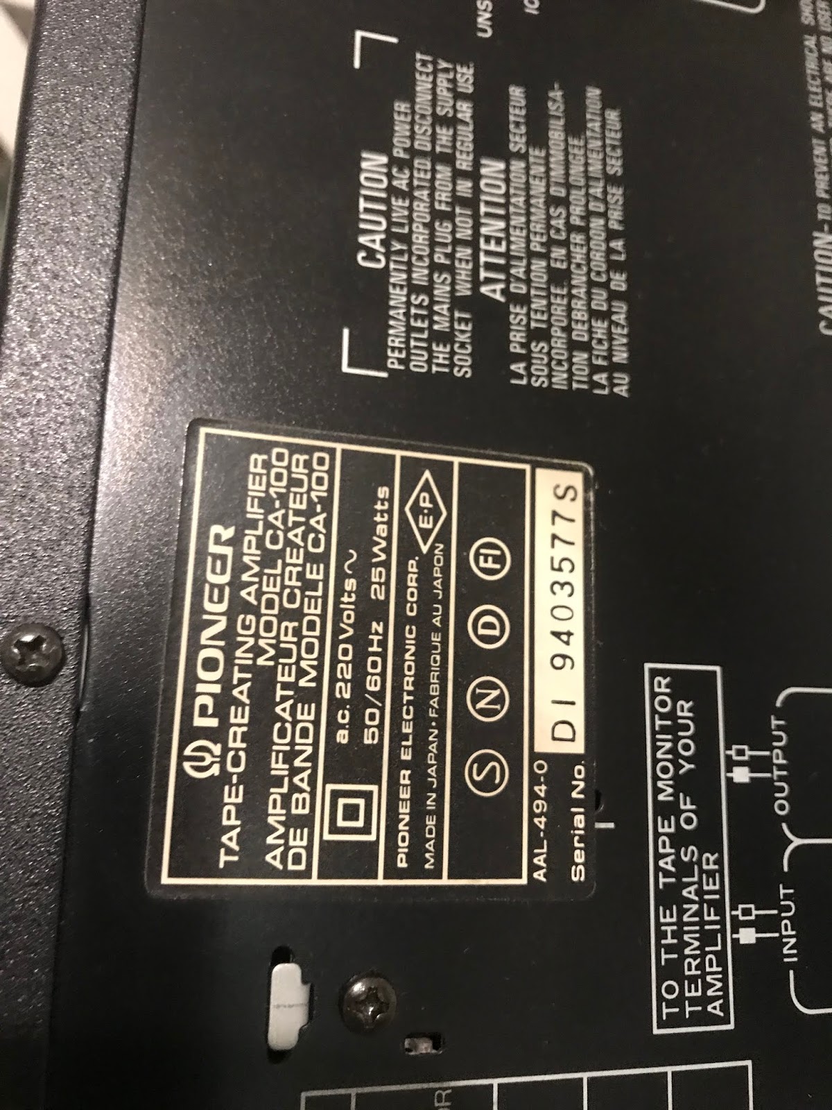 Infrequent Sound [sex.tex] technology Pioneer CA100 Pioneer CAY7 [ Preamplifier / Equalizer