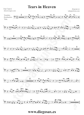 Tubepartitura Tears in Heaven de Eric Clapton partitura de Trombón, Bombardino y Tuba