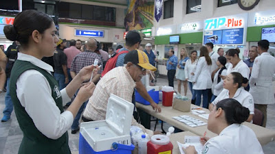 Implementa ayuntamiento de Cajeme campaña de vacunación gratuita en central de autobuses 