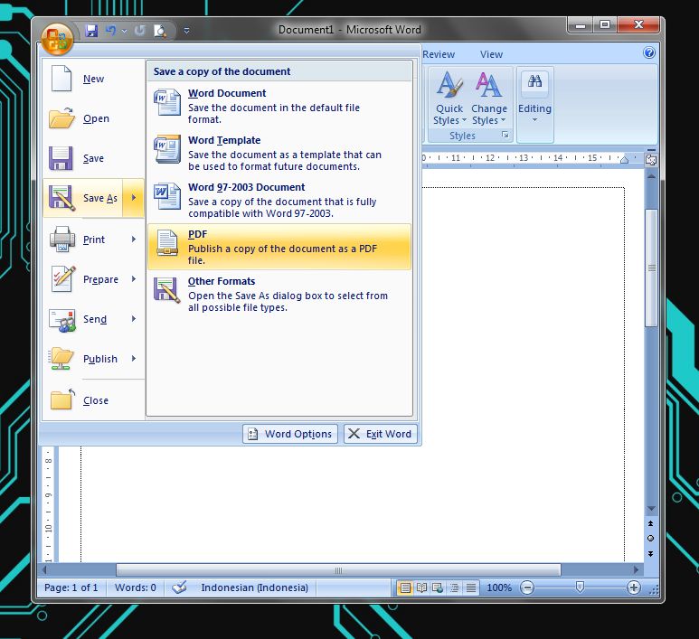 Cara Membuat File PDF dengan Microsoft Word