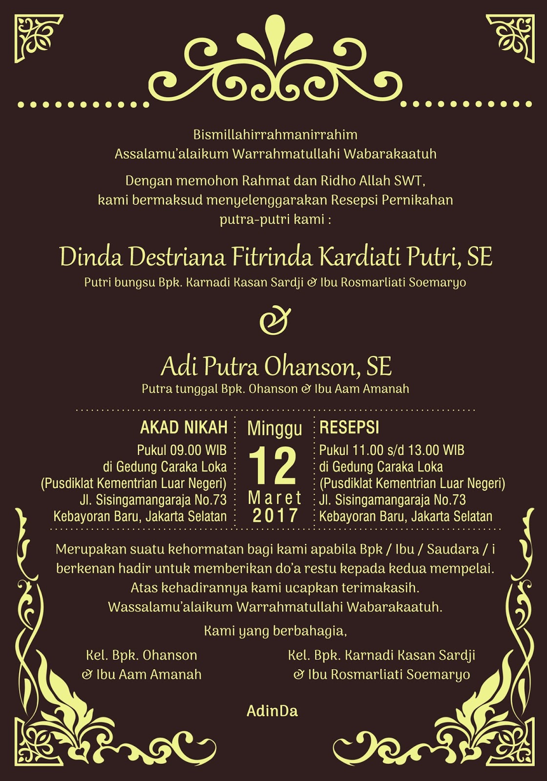 Undangan Pernikahan Model Wayang Jawa