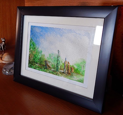 Water Colour Landscape Sketch for sale of Monteneuf Standing Stones Alignments in Brittany, France