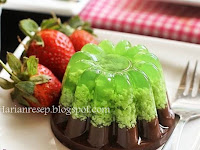 Resep Puding Lumut Pandan Hijau Lapis Coklat, Enak dan Gurih Banget