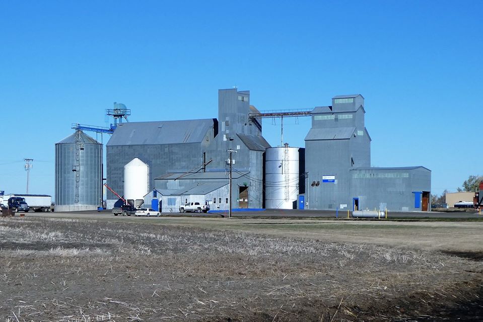 Towns and Nature Norma, ND Grain Elevator with Large Wooden Buildings