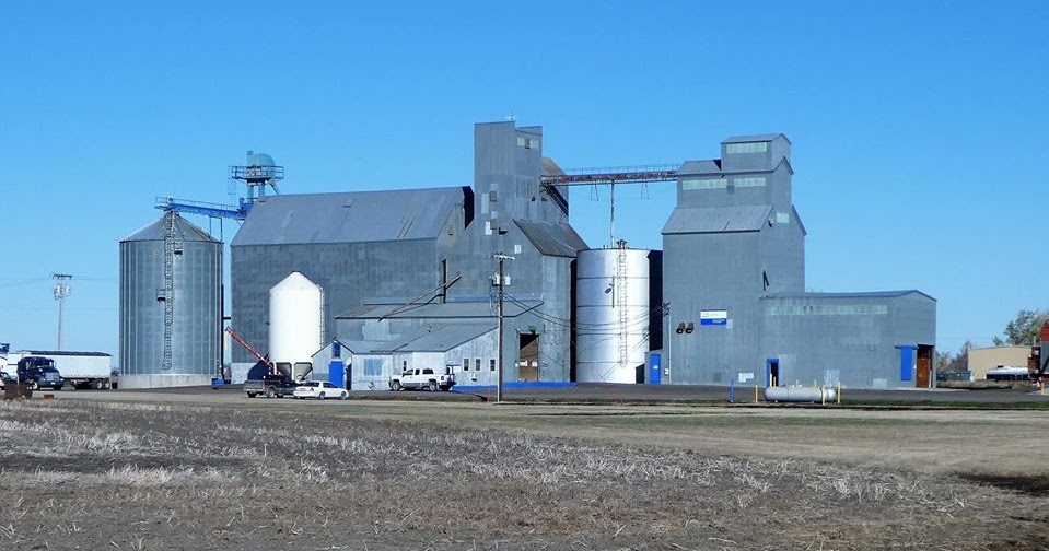 Towns and Nature Norma, ND Grain Elevator with Large Wooden Buildings