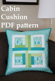 Cabin Cushion - a modern quilted pillow pattern from Andy at A Bright Corner