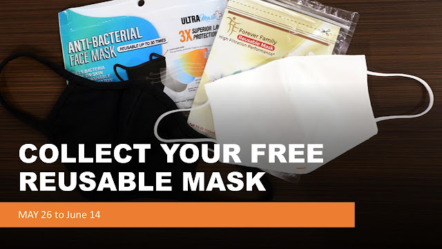 Reusable 3 Ply Face Mask will be avaliable from May 26. Here is how to get them