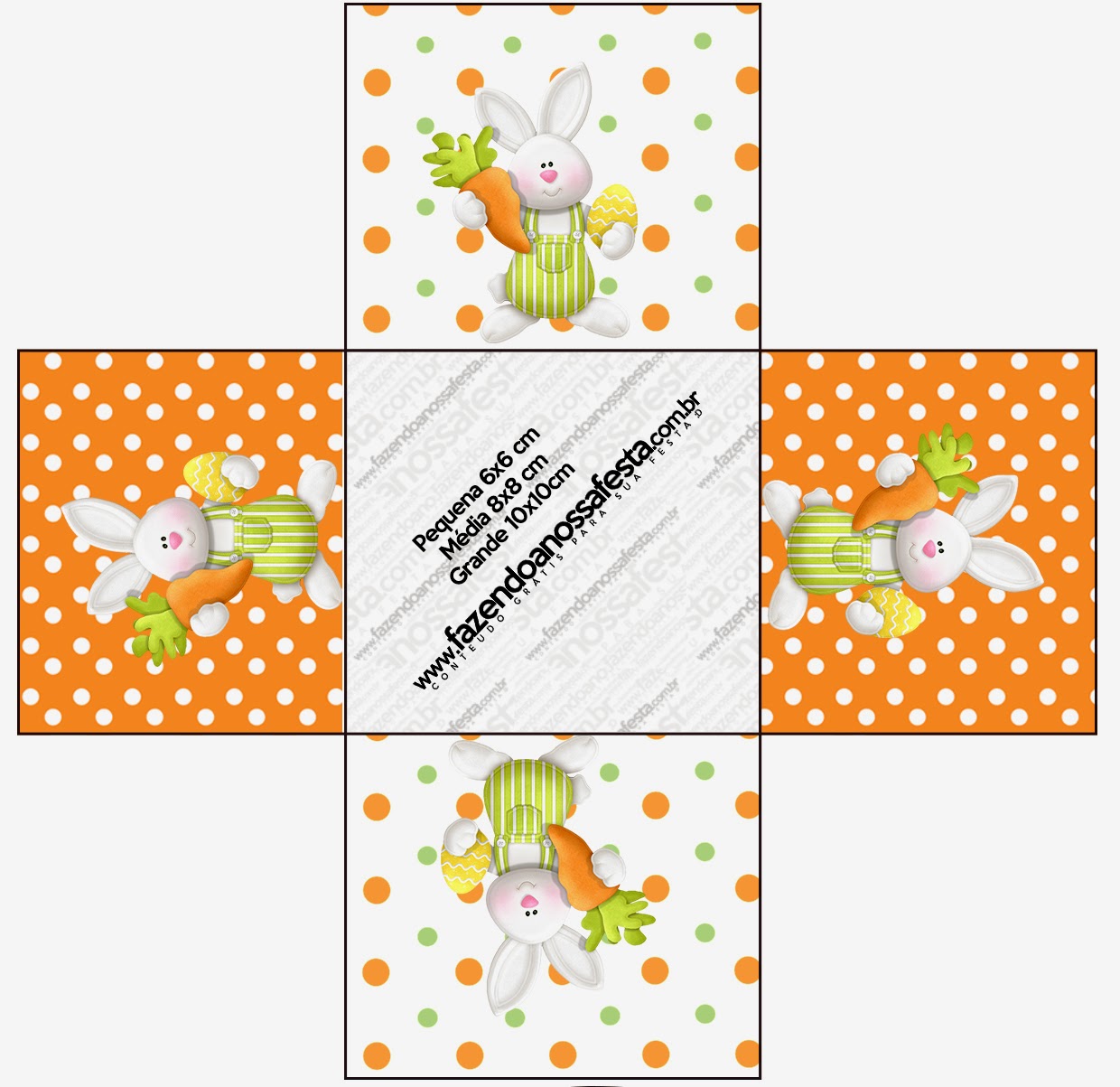 Pascua en Naranja: Cajas para Imprimir Gratis. Este modelo es para hacer la invitación - cajita.