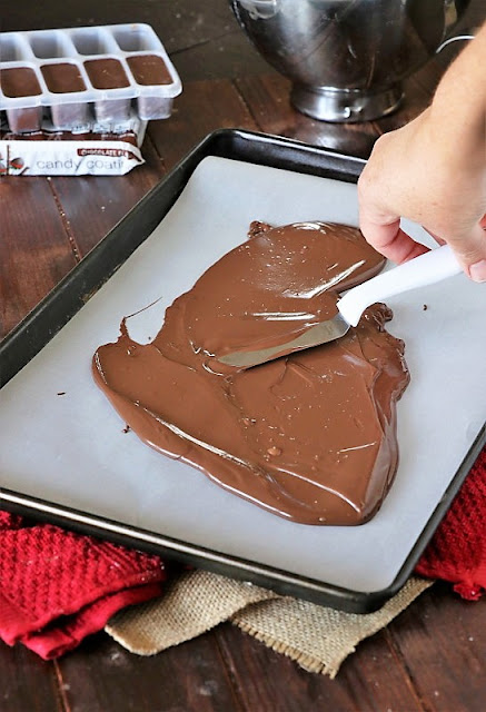Making Chocolate Layer for Sugar Cookie Dough Bark Image