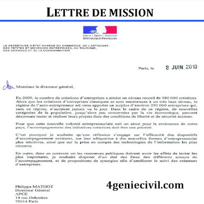 Exemple de lettre de mission