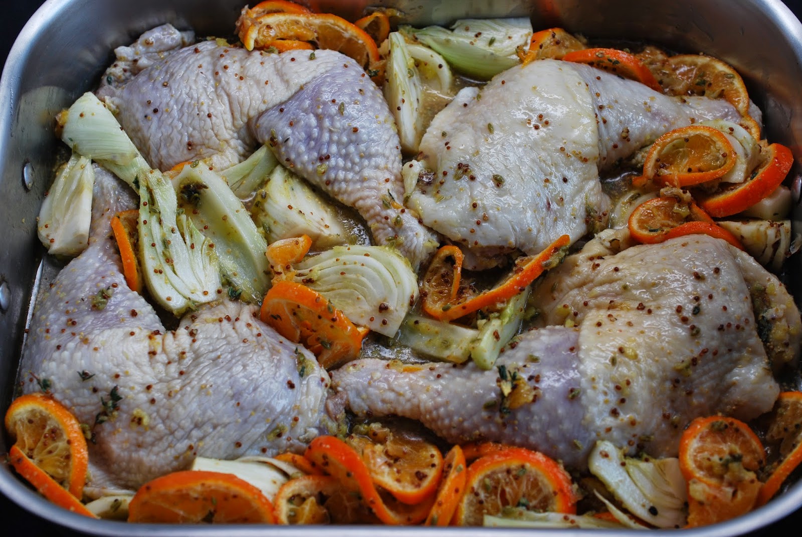 Cooking with Larue Roasted Chicken with Clementine & Fennel