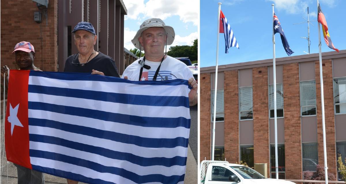 Flag of West Papua flies outside Lithgow Council
