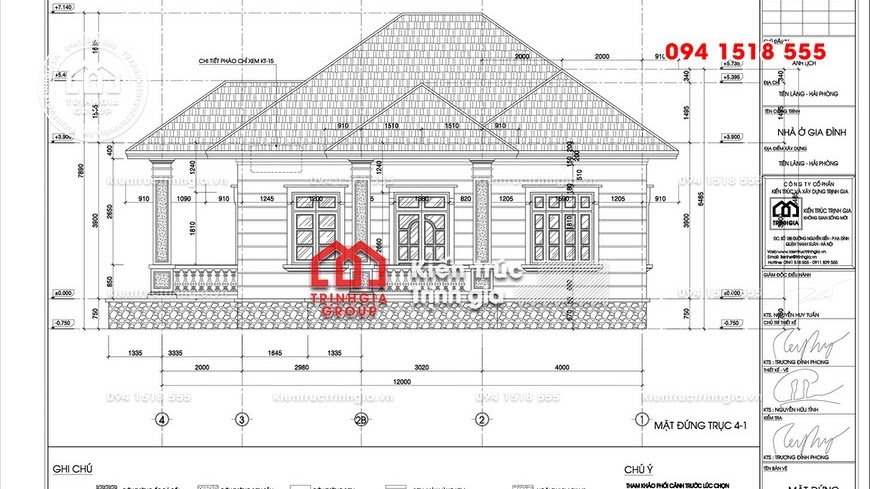 Bản vẽ nhà cấp 4 đẹp được yêu thích nhất 2019 ở Hải Phòng - Mã số BT1013 - Ảnh 4