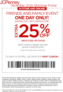 JcPenney coupons for december 2016