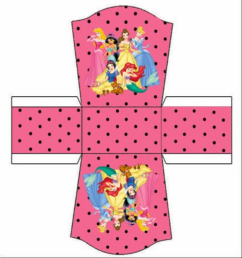 Kit de Princesas Disney para Imprimir Gratis. Caja de Princesas para pastelitos, chocolates o mazapanes.