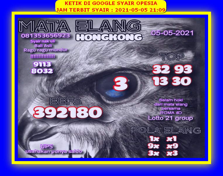 Senin Prediksi Mata Elang Nmr Hk