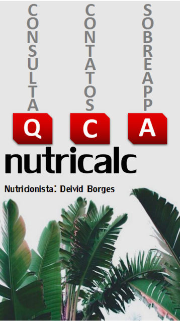 Calculadora Nutricionista - Nutricalc 2.8 Figura – Home | Tela inicial do aplicativo.
