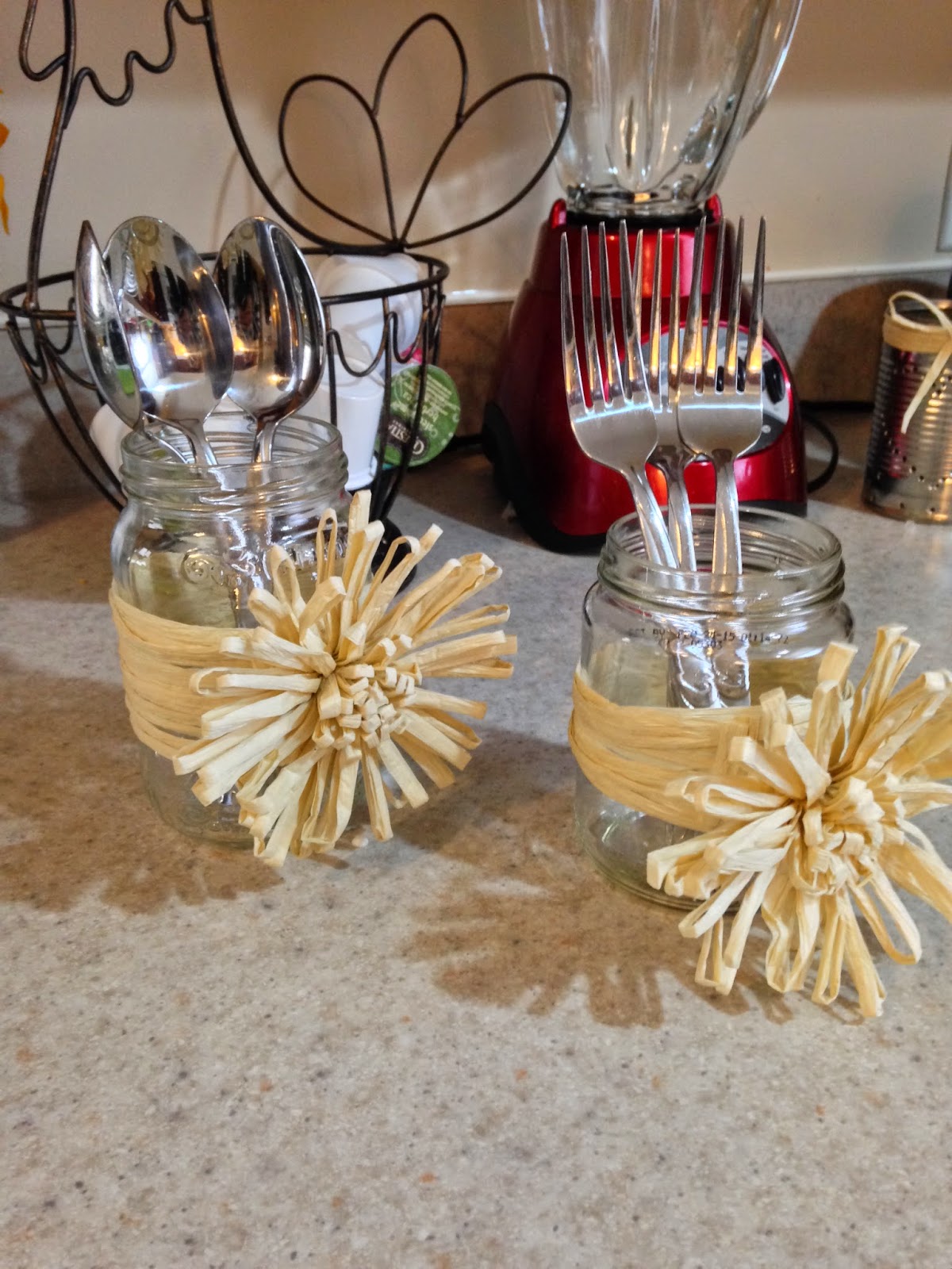 Grace Lucky's DIY Upcycled glass jar utensil holder